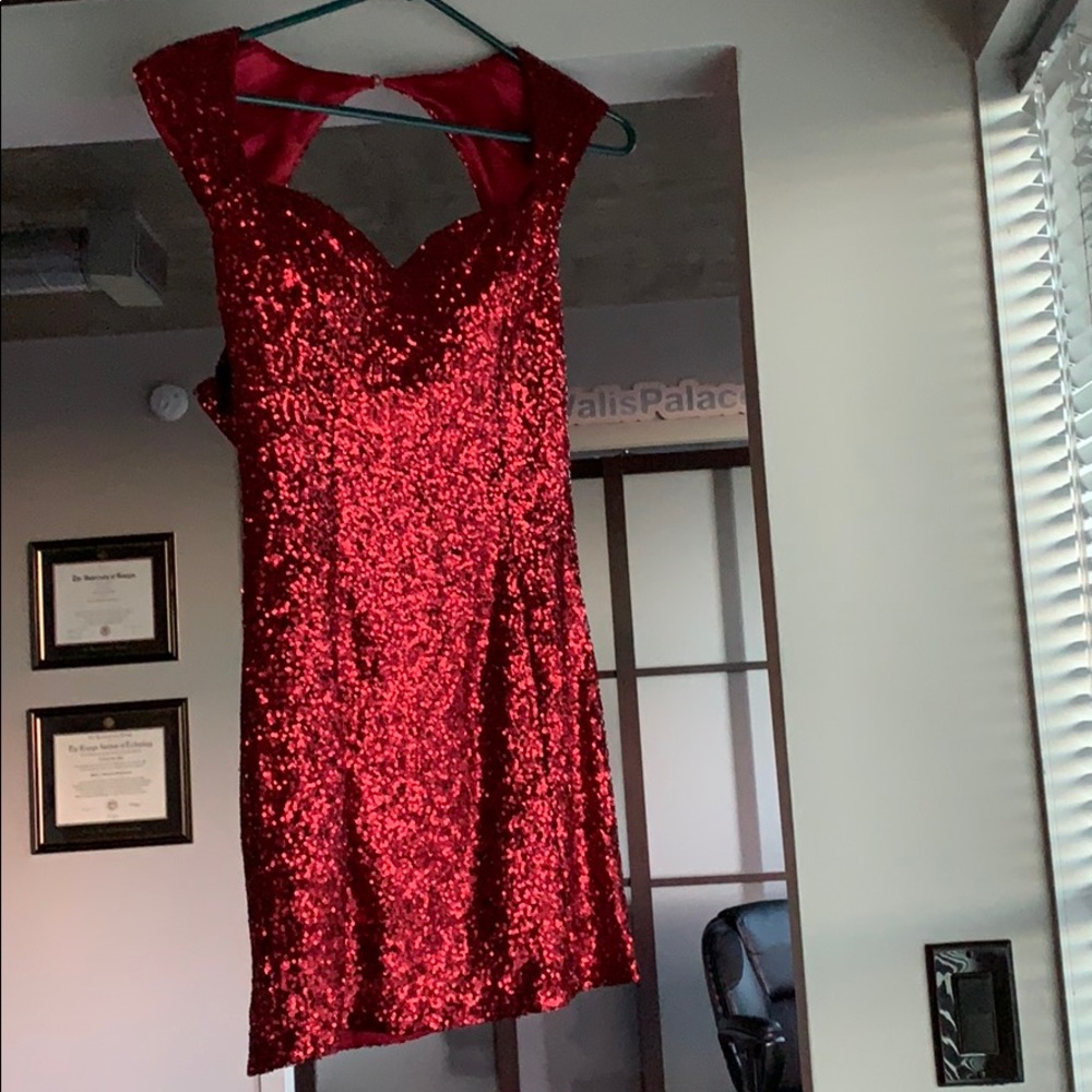 Red Sequin Cocktail/ NYE Dress Guess size 2
